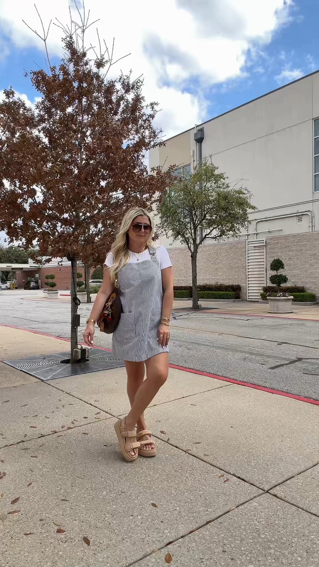 Spring outfit
Overall denim dress small
White tee small
Sandals up 1/2 a size

#LTKootd