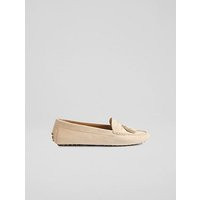 Leslie Suede Cream Tassel Loafers, Ecru | L.K. Bennett (UK)