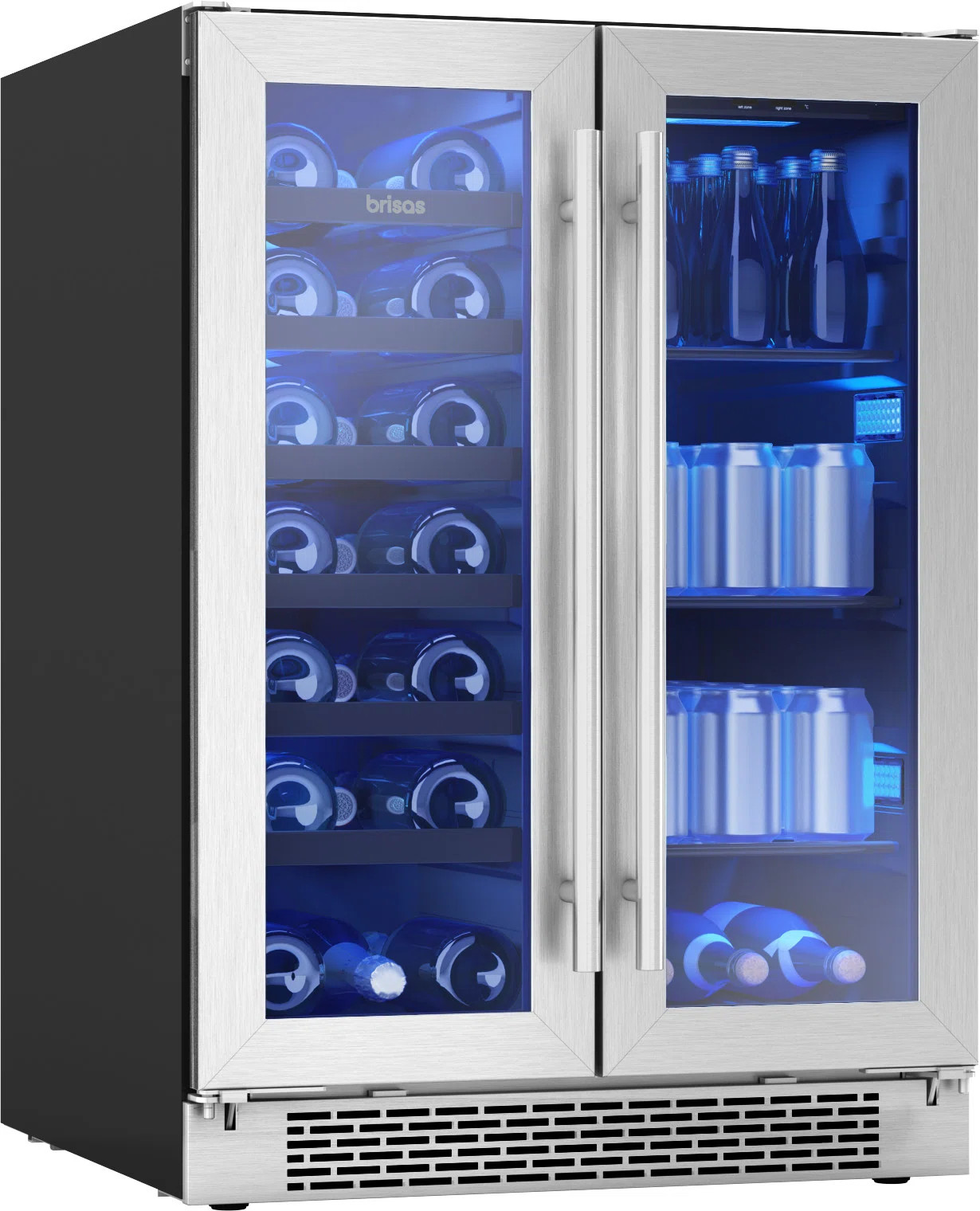 Brisas by Zephyr 24" 21-Bottle and 64-Can Dual Zone Wine and Beverage Cooler | Wayfair North America