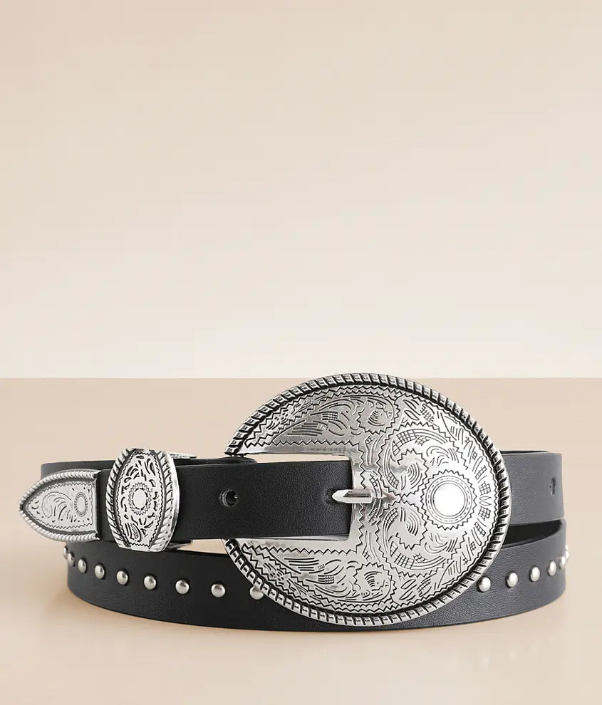 Studded Skinny Western Belt | Buckle