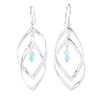 Sterling Silver and Amazonite Dangle Earrings | NOVICA