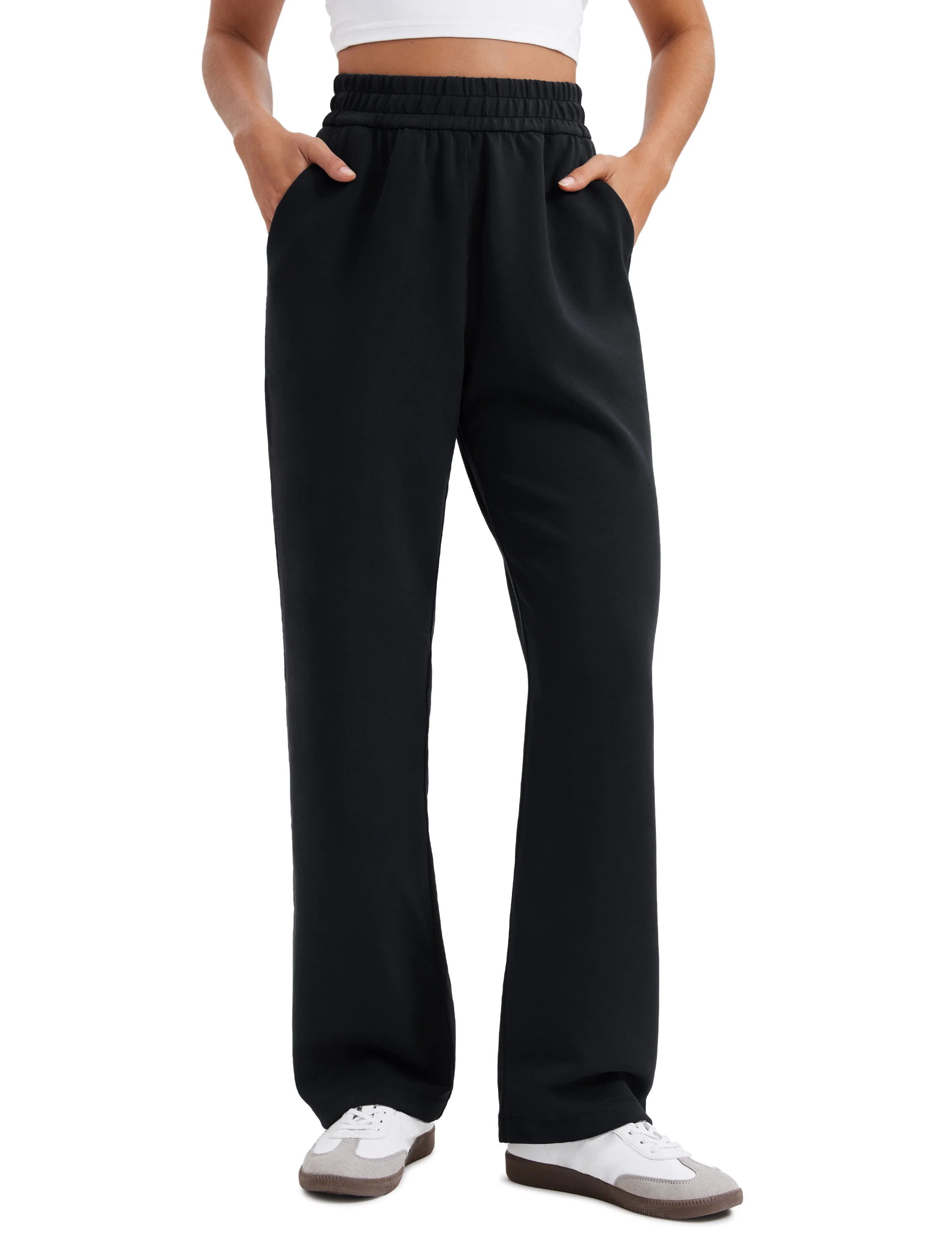 CRZ YOGA SoftAura Straight Leg Casual Sweatpants Women 30" Travel Pants with Pockets | Walmart (US)
