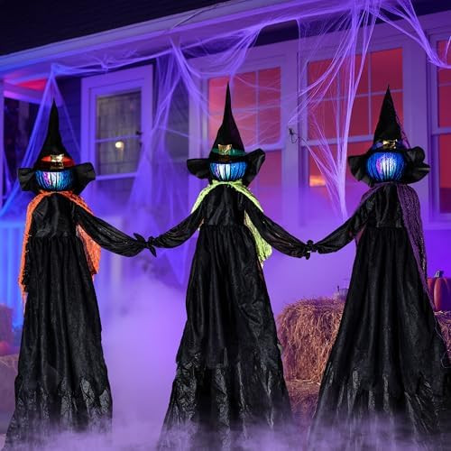 JOYIN 3 Pack 48" Halloween Witch Decorations Outdoor, Halloween 3 Witches Yard Stakes with Multic... | Amazon (US)