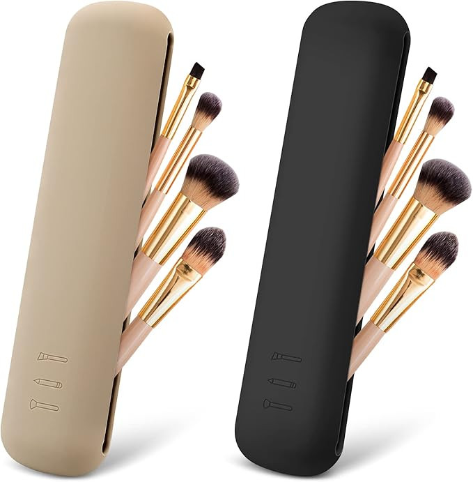Mystery Silicone Makeup Brush Holder Traveling Case, Portable Travel Makeup Brush Holder Organize... | Amazon (CA)