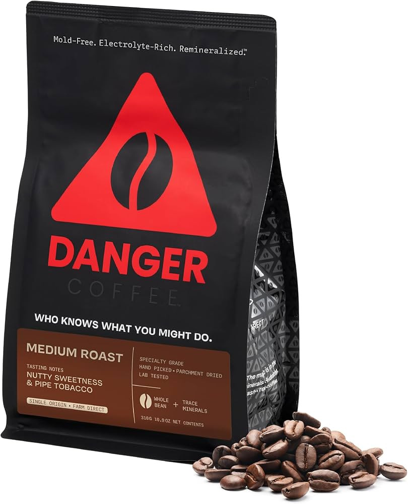 Danger Coffee by Dave Asprey, Remineralized, Mold Free & Lab Tested Whole Bean Coffee, Medium Roa... | Amazon (US)