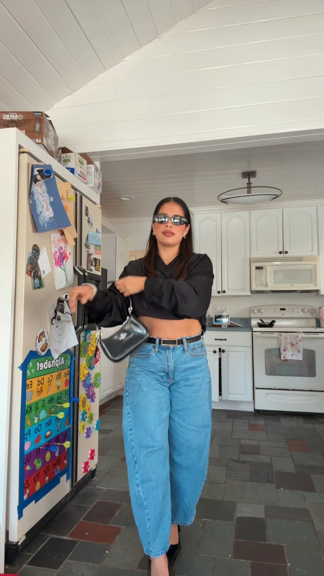 One of my favorite ways to dress up the Oner Active jersey in black 💓 

I’m 5ft tall, 125 lb, leg inseam 27” 
28” waist 

Oner active jersey: size x small 
Abercrombie barrel jeans: size 26, short  
Belt: Amazon 
Sunnies: Raybans 
Bag: Coach 

#LTKPetite #LTKfitnessgoals #LTKootd