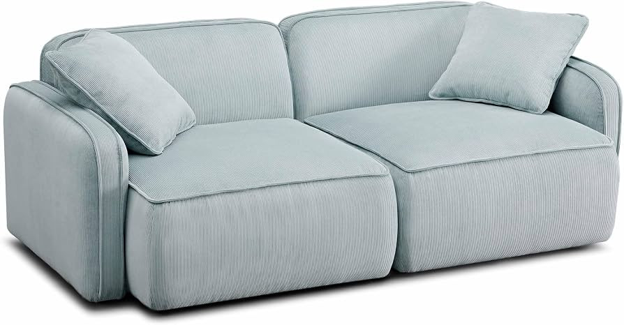 Tov Furniture Travie Modular Loveseat (Light Green Performance Corduroy Velvet) | Amazon (US)