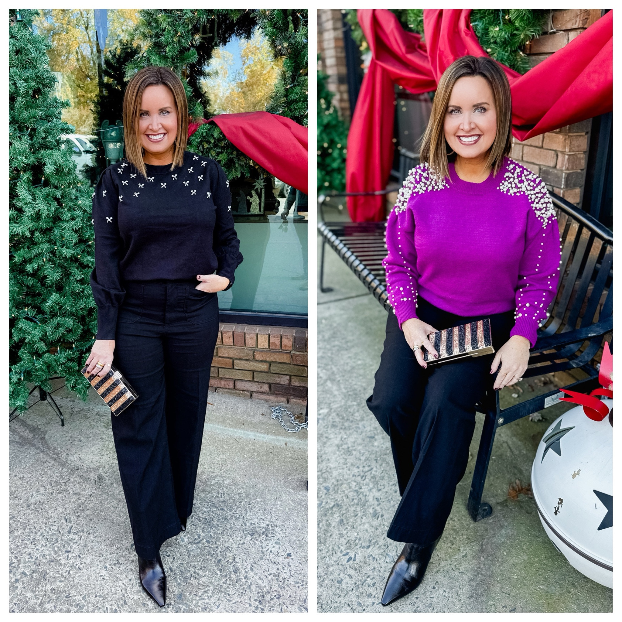 Embellished sweaters - get 15% off through Wed 11/15 - true to size 

Wide leg pants / true to size 



#LTKfindsunder100 #LTKparties #LTKHoliday