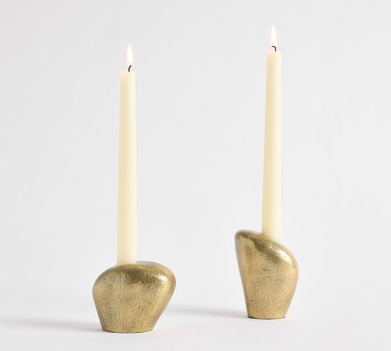 Brass Stone Candle Holder | Pottery Barn (US)