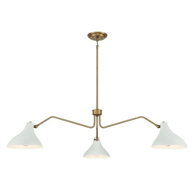 Trade Winds Delphine 3 Light Pendant in White with Natural Brass | Walmart (US)