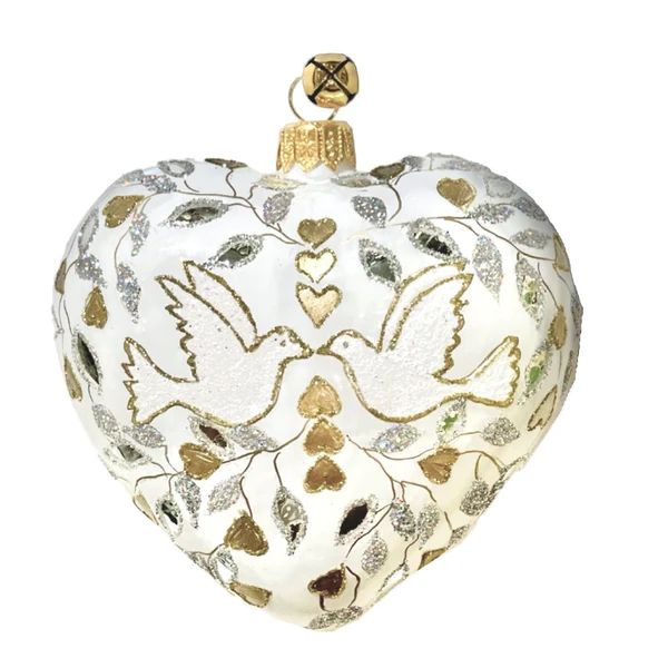 Golden Heart and Doves  Ornament | Fig and Dove