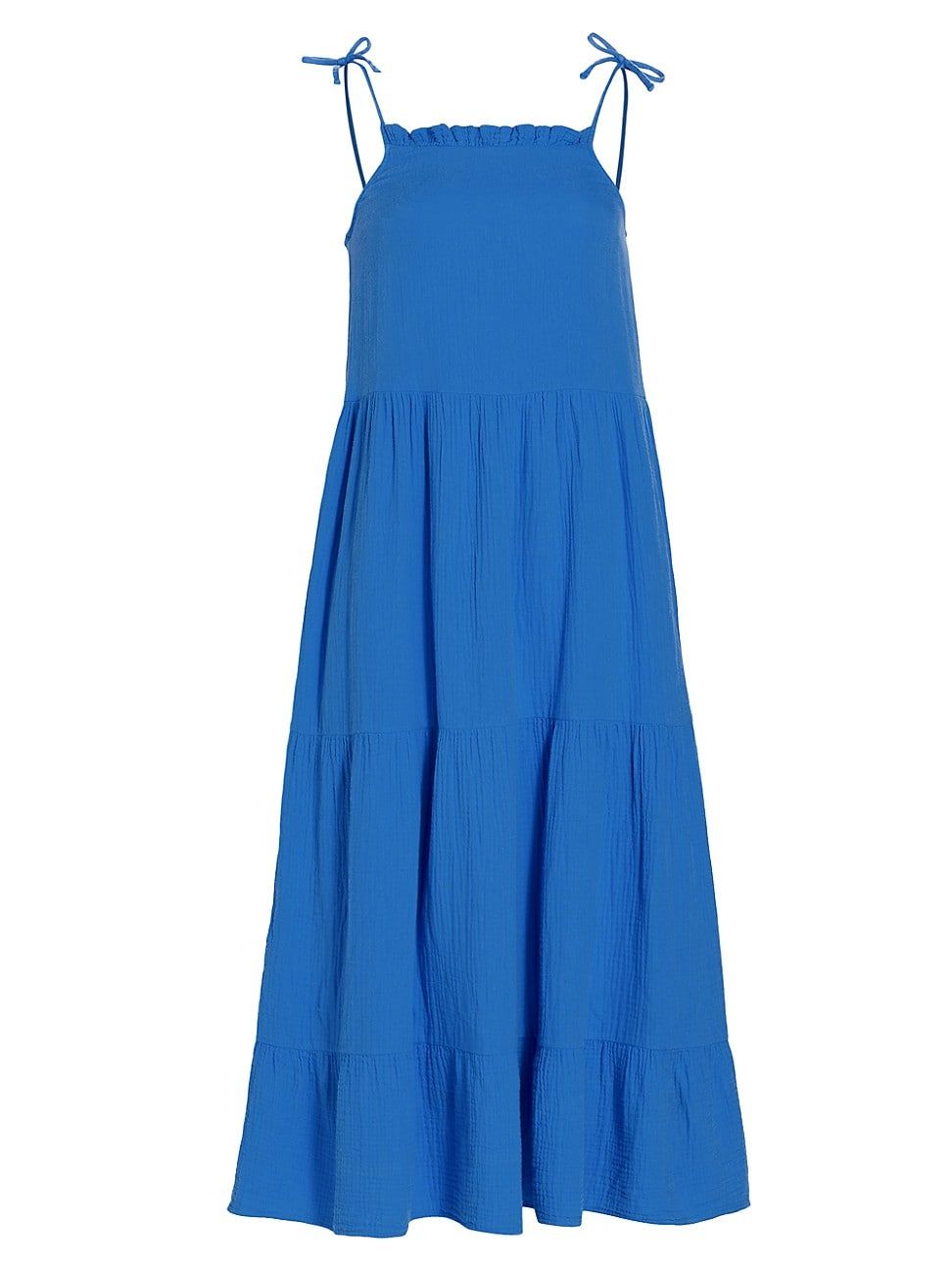Women's Valeria Tie-Shoulder Midi-Dress - Palace Blue - Size XL | Saks Fifth Avenue