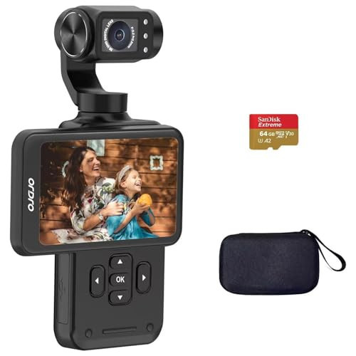 ORDRO M5 Vlogging Camera 3-Axis Gimbal Stabilizer, 5K Handheld Camera 3.5'' Rotatable Touchscreen 120° Wide Angle, IR Night Vision Function, Fast Focusing,Face Tracking for YouTube Vlogs, 64G Card | Amazon (US)