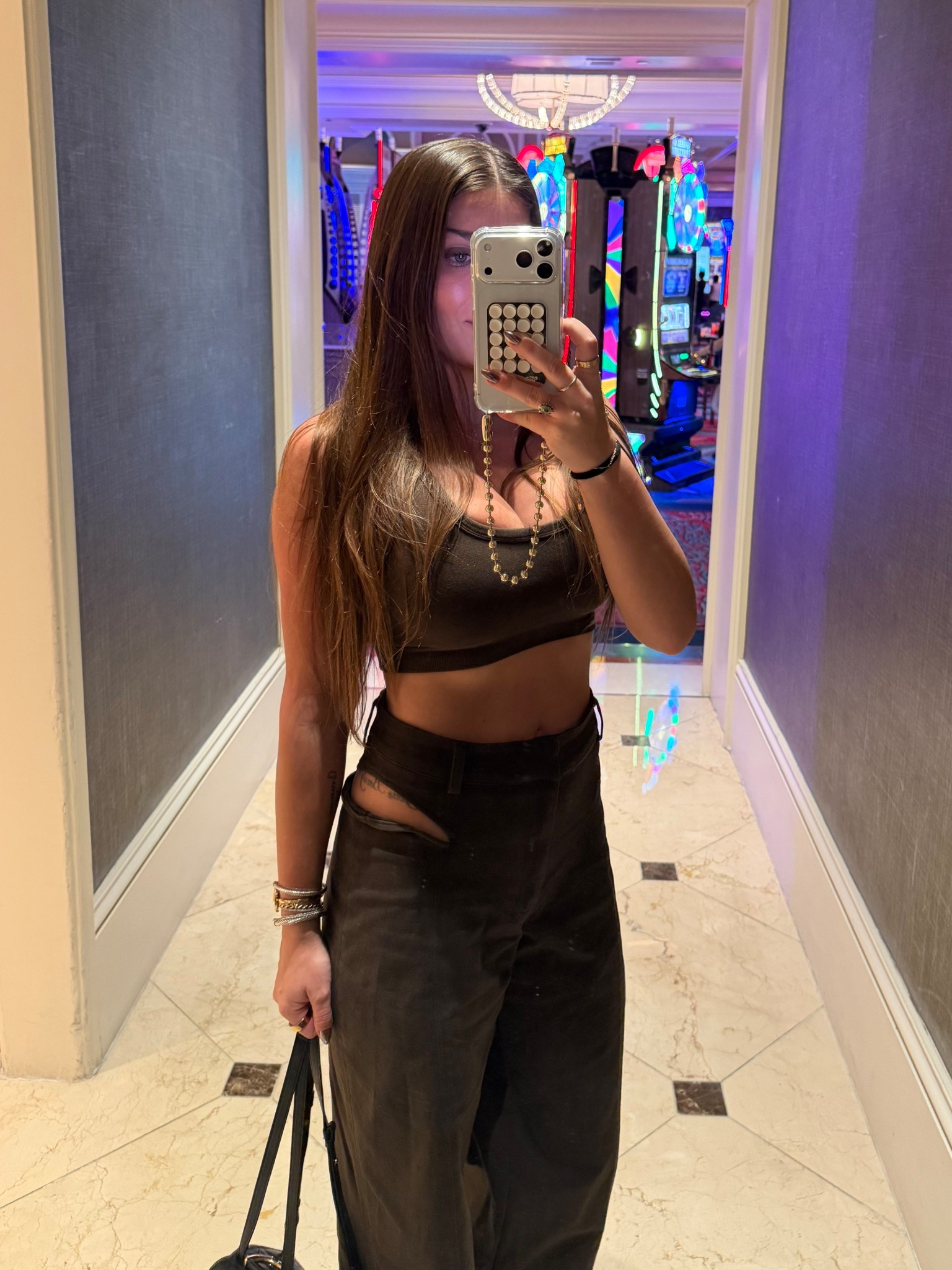 Chill Vegas night out fit in Alo