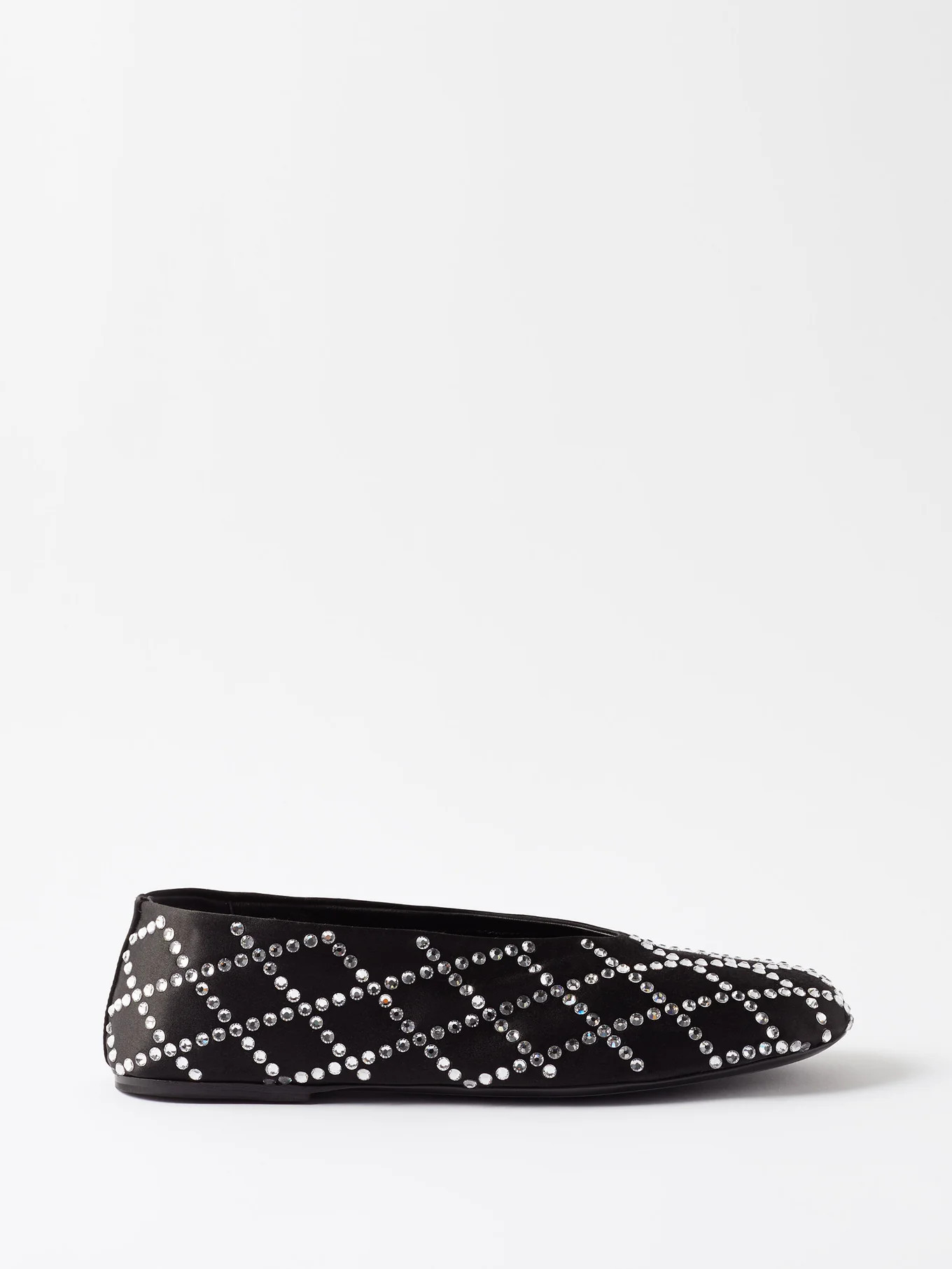 Marcy crystal-embellished silk-satin flats | Khaite | Matches (UK)