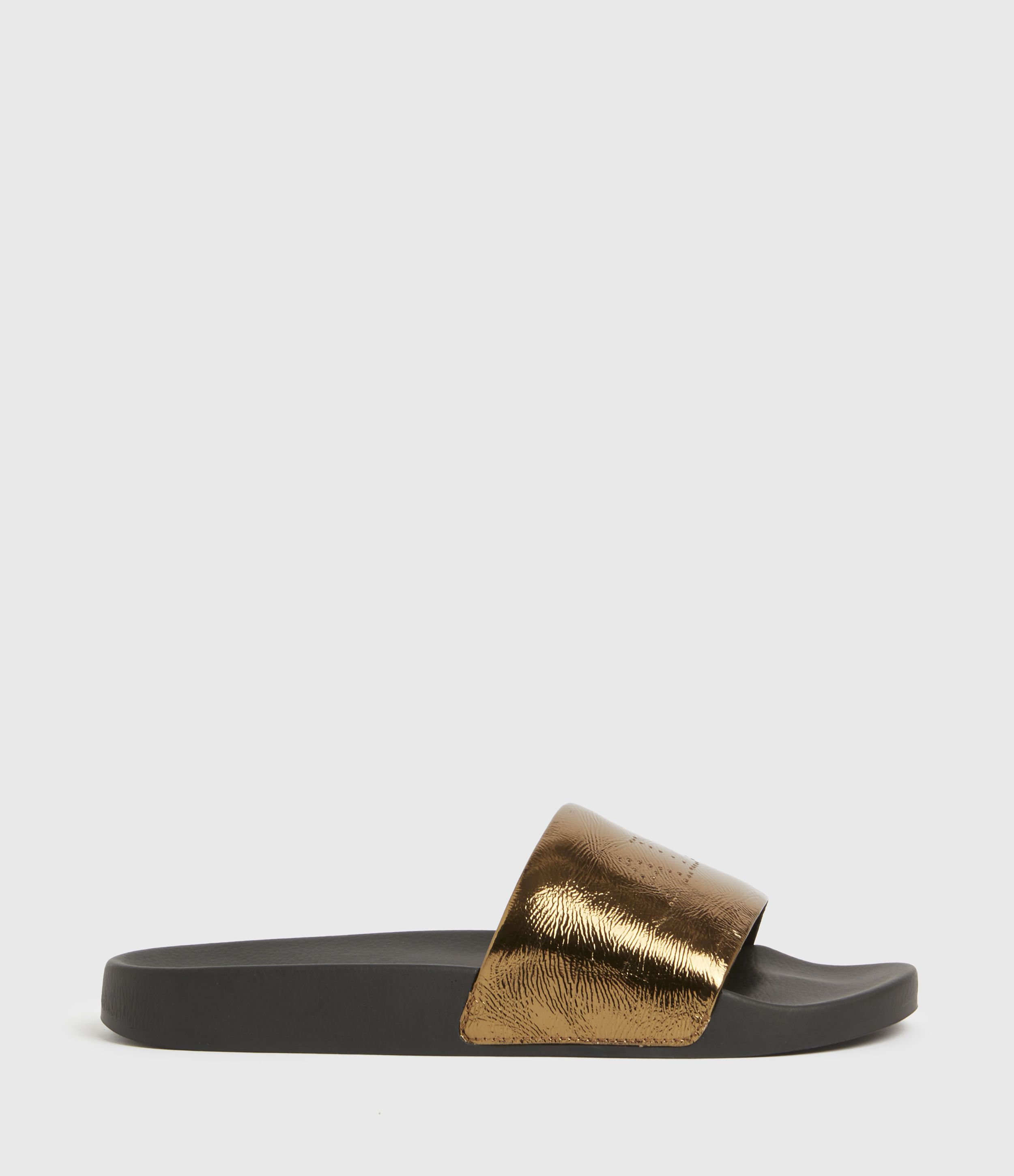 Karli Leather Sliders | AllSaints UK