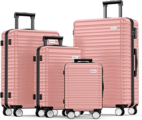 BEOW Luggage Sets 4-Piece (16/20/24/28)" Expandable Suitcases with Wheels PC+ABS Durable Hardside... | Amazon (US)