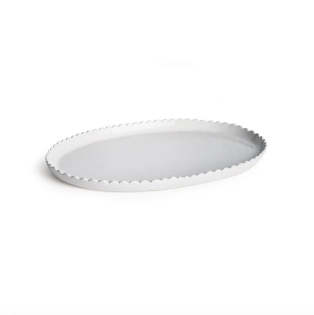 Scallop Edge Oval Tray | Cailini Coastal