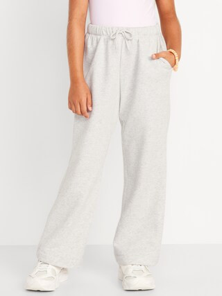 High-Waisted Straight-Leg Fleece Pants for Girls | Old Navy (US)