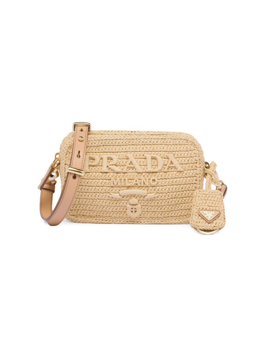 Shop Prada Raffia Shoulder Bag | Saks Fifth Avenue | Saks Fifth Avenue