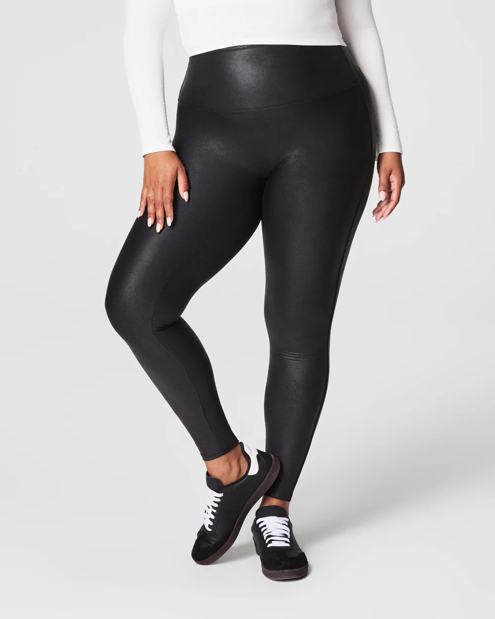 Faux Leather Fleece Lined Leggings | SPANX | Spanx