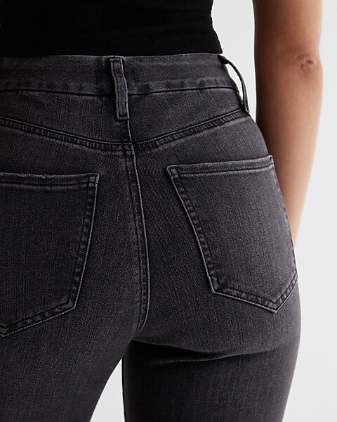 High Waisted Washed Black FlexX Skinny Jeans | Express