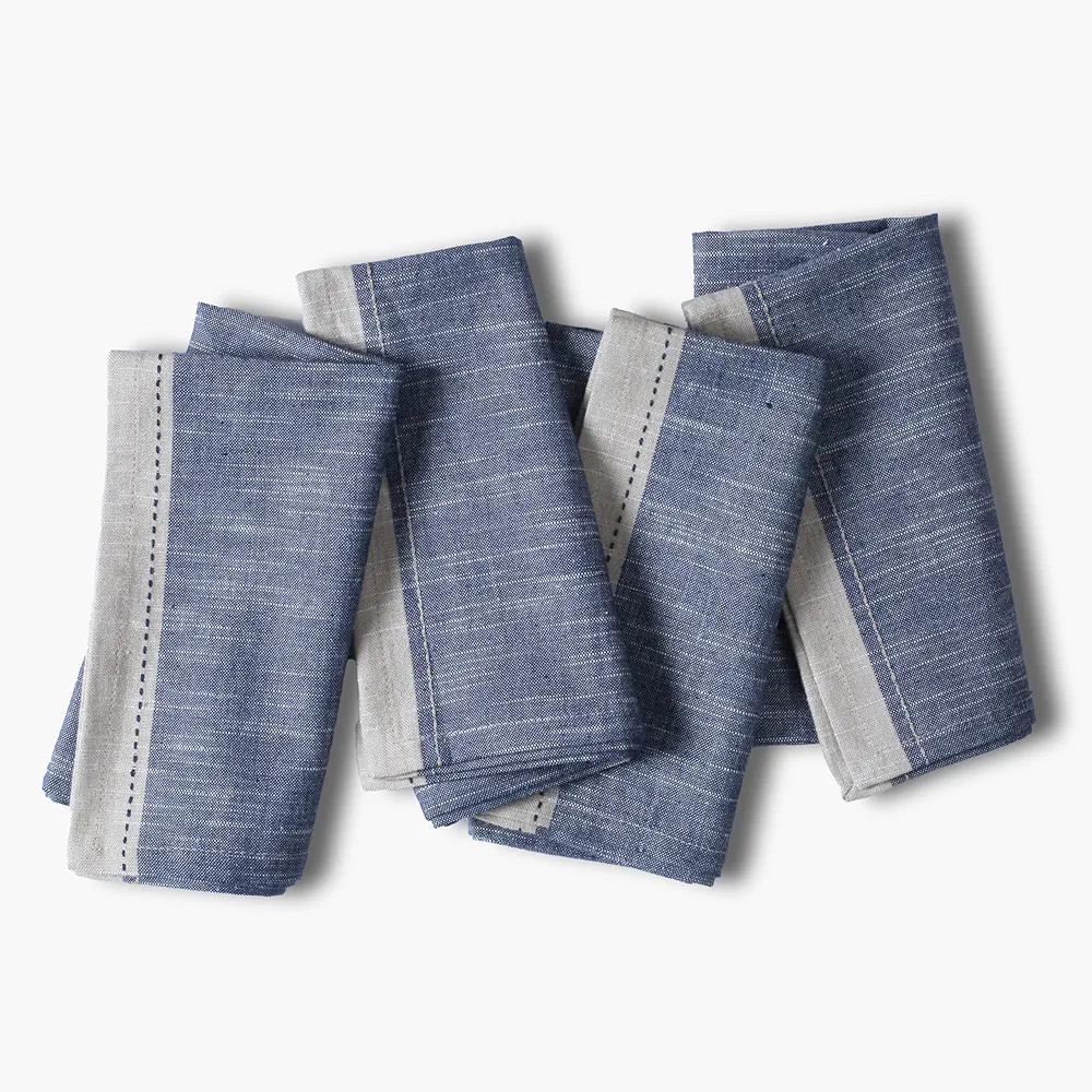 Ramanta Home Cloth Napkins Set of 4 Textured Cotton 18x18 - Premium Contrast Border Thanksgiving ... | Amazon (US)
