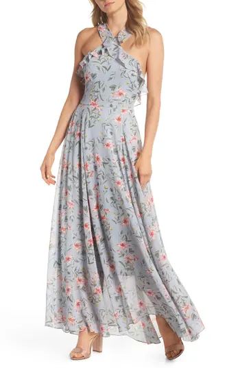 Women's Gal Meets Glam Collection Ella Floral Ruffle Chiffon Maxi Dress | Nordstrom