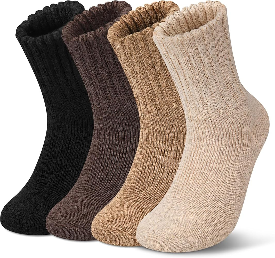 2-6 Pairs Merino Wool Warm Socks for Women, Hiking Cozy Thermal Crew Boot Socks for Winter And Ch... | Amazon (US)