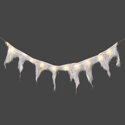 18ct LED Lit Twinkle Gauze Garland Indoor Outdoor Halloween Novelty String Lights White - Hyde and EEK! Boutique™ | Target