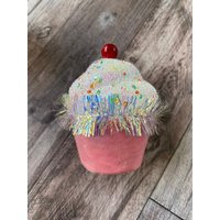 5"" Tinsel Cupcake Ornament, Pink Sweets Decor | Etsy (US)
