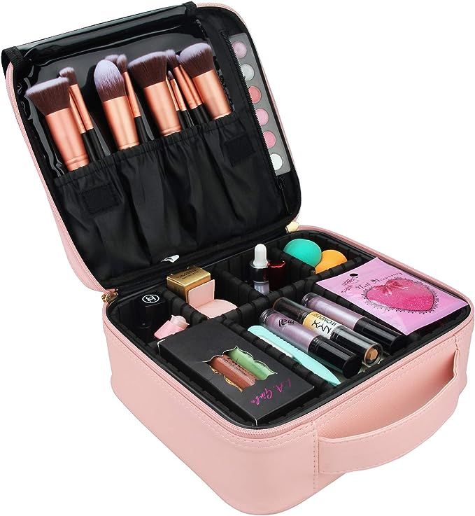 Relavel Makeup Case Travel Makeup Bag for Women Makeup Train Case Cosmetic Bag Toiletry Makeup Br... | Amazon (US)