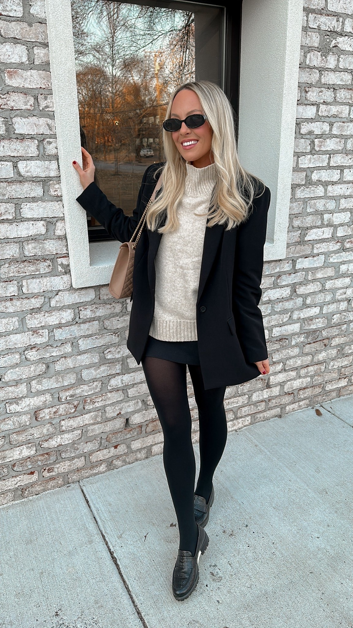 Blazer styling for fall/winter 🤍 the oversized blazer and turtleneck are so fun with the mini skirt.

#LTKFindsUnder100 #LTKStyleTip #LTKSeasonal