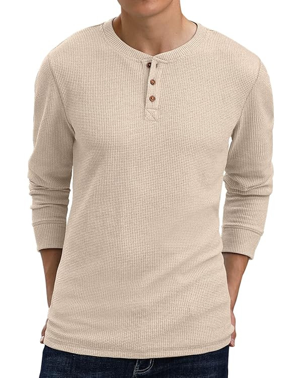 Sailwind Men's Long Sleeve Waffle Henley Casual Henley T-Shirts for Men | Amazon (US)