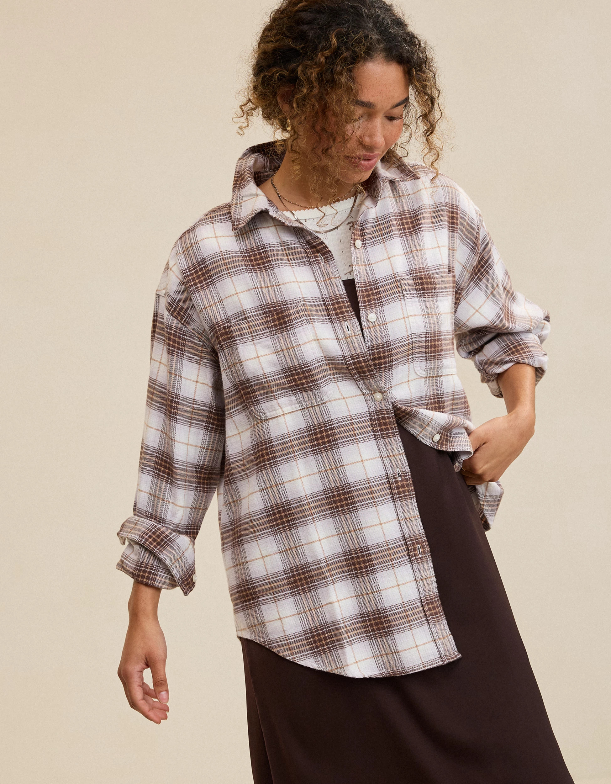 Aerie Anytime Fave Flannel Oversized Shirt | Aerie