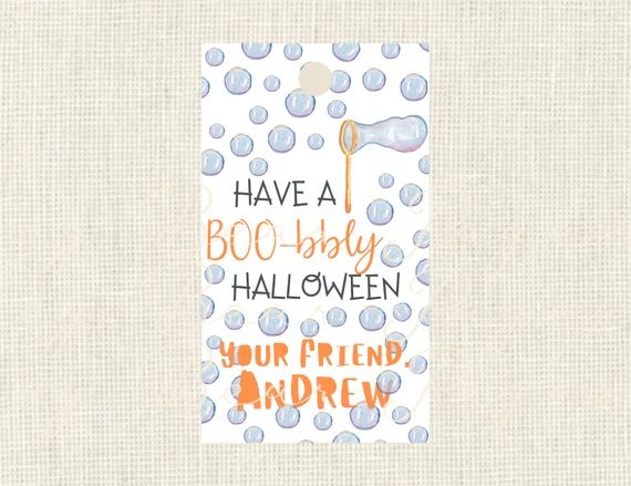 Watercolor Bubble Halloween Tags Boo-bbly | Etsy (US)