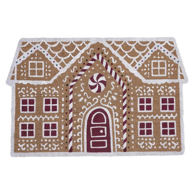 My Texas House Natural Gingerbread House Outdoor Coir Doormat, 30" x 48" | Walmart (US)