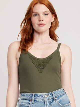 Lace-Trim Tank Top for Women | Old Navy (US)