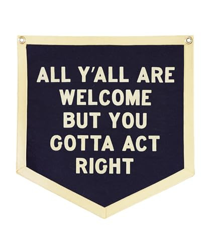 All Y'all Are Welcome Wall Decor Camp Flag Oxford Pennant x Tate Farms, Funny and Unique Home Decor - Made in USA | Amazon (US)