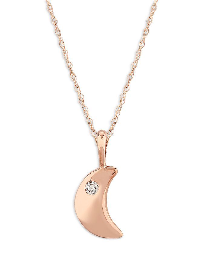 Diamond Moon Pendant Necklace in 14K Rose Gold, 0.03 ct. t.w. - 100% Exclusive | Bloomingdale's (US)