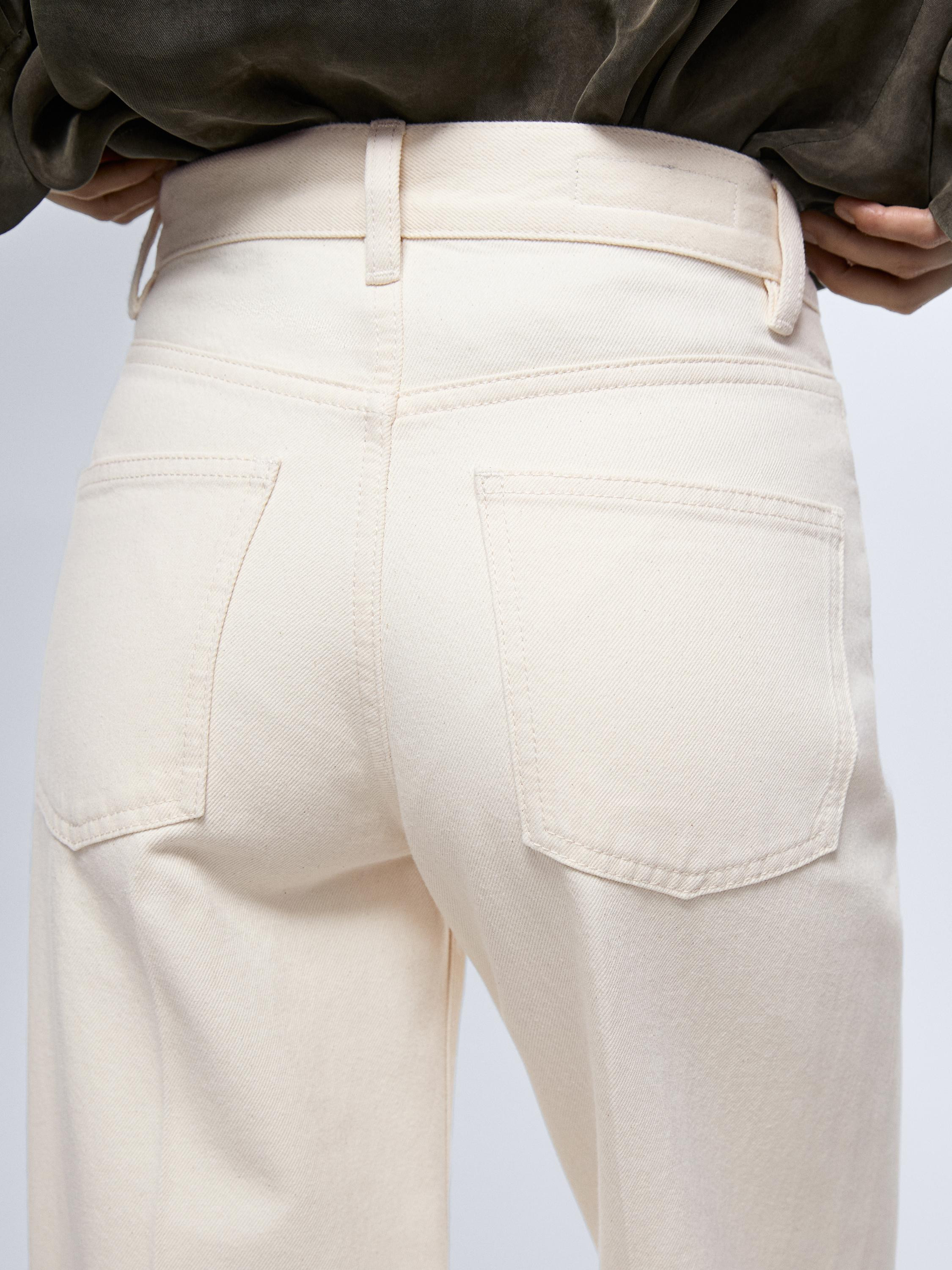 High-waist palazzo jeans | Massimo Dutti UK