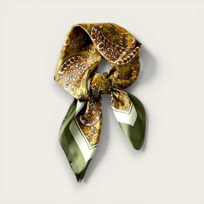 Scarf Maison Olive Green Silk Scarf - Olive Green Silk Scarf | Shop.app