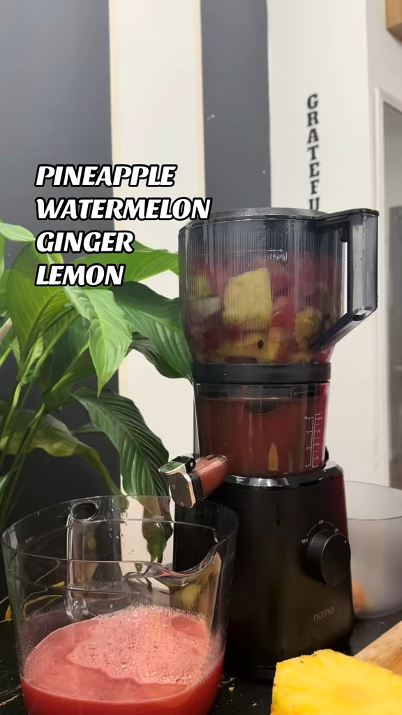 ENDING WATERMELON SEASON WITH 
ONE OF MY FAVORITES!! 

🍉 Watermelon
🍍 Pineapple

That’s it! Two juicy, refreshing fruits that 
make the PERFECT summer juice!

HOW I MAKE IT
Cut your watermelon and pineapple into pieces that fit inside your juicer. Add both fruits to your Nama J2 Cold Press Juicer and let it do the work!

Give your juice a good stir, pour over ice and ENJOY! You can also make a bigger batch and store it in airtight glass bottles in the refrigerator for easy sipping throughout the week.

Sweet, refreshing and full of that tropical flavor I LOVE! The perfect way to enjoy the last of watermelon season!

I made this using my Nama J2 Cold Press Juicer, and if you’ve been thinking about investing in a juicer, this is your sign!

#Juicing #WatermelonJuice #PineappleJuice #FreshJuice #JuicingRecipes NamaJ2 ColdPressedJuice JuicingAtHome WatermelonSeason SummerJuice Hydration HealthyHabits WellnessJourney JuicingWithPriiincesss

#LTKHome #LTKfoodie #LTKselfcare