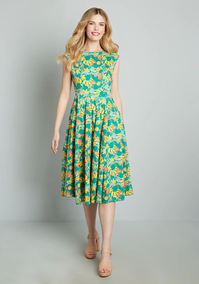 Taken By A Tropical Breeze Fit-and-Flare Dress | ModCloth