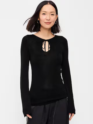 Bell-Sleeve Keyhole Top | Old Navy (US)