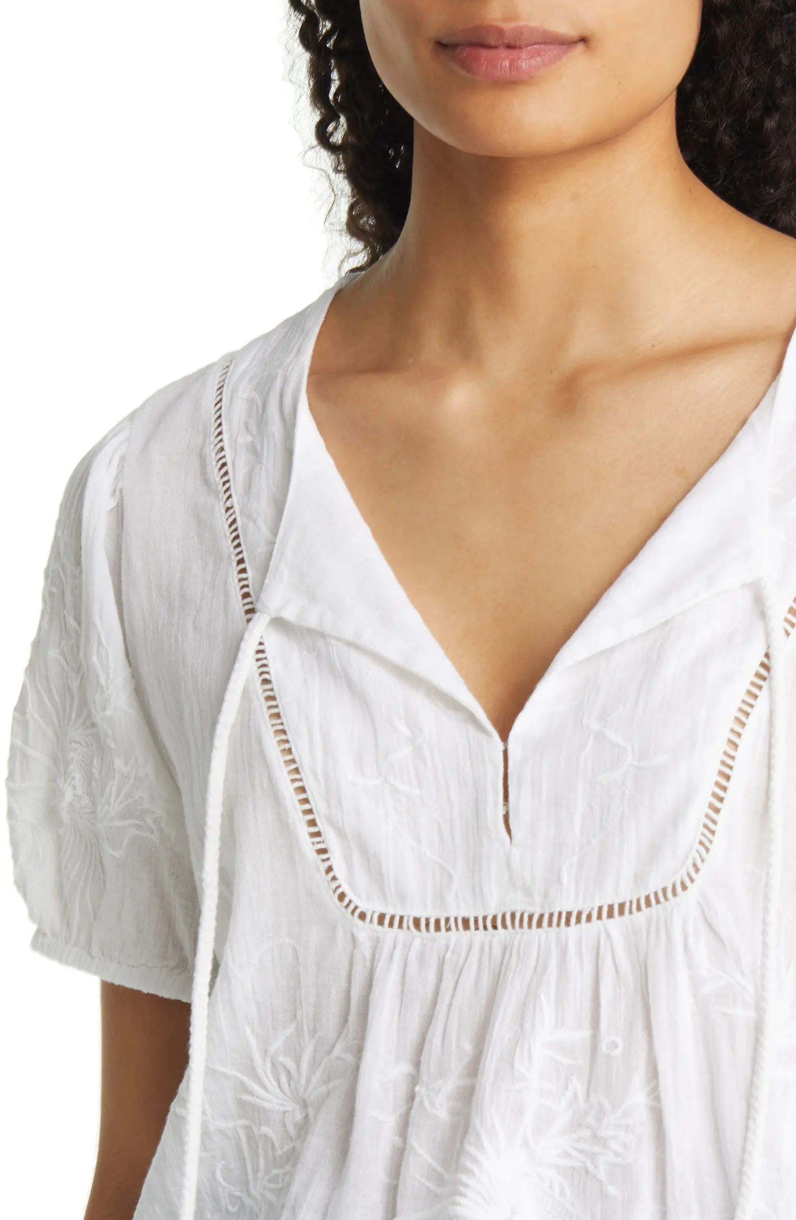 Embroidered Cotton Peasant Blouse | Nordstrom