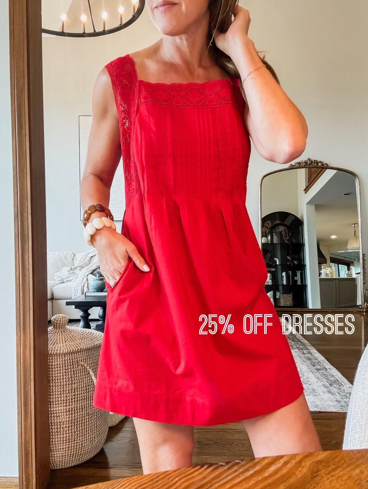 25% off dresses, tees and shoes
Code: longweekend 
Runs big - xxs here 
Red lace trim mini dress

#LTKmomlife #LTKSeasonal #LTKSaleAlert