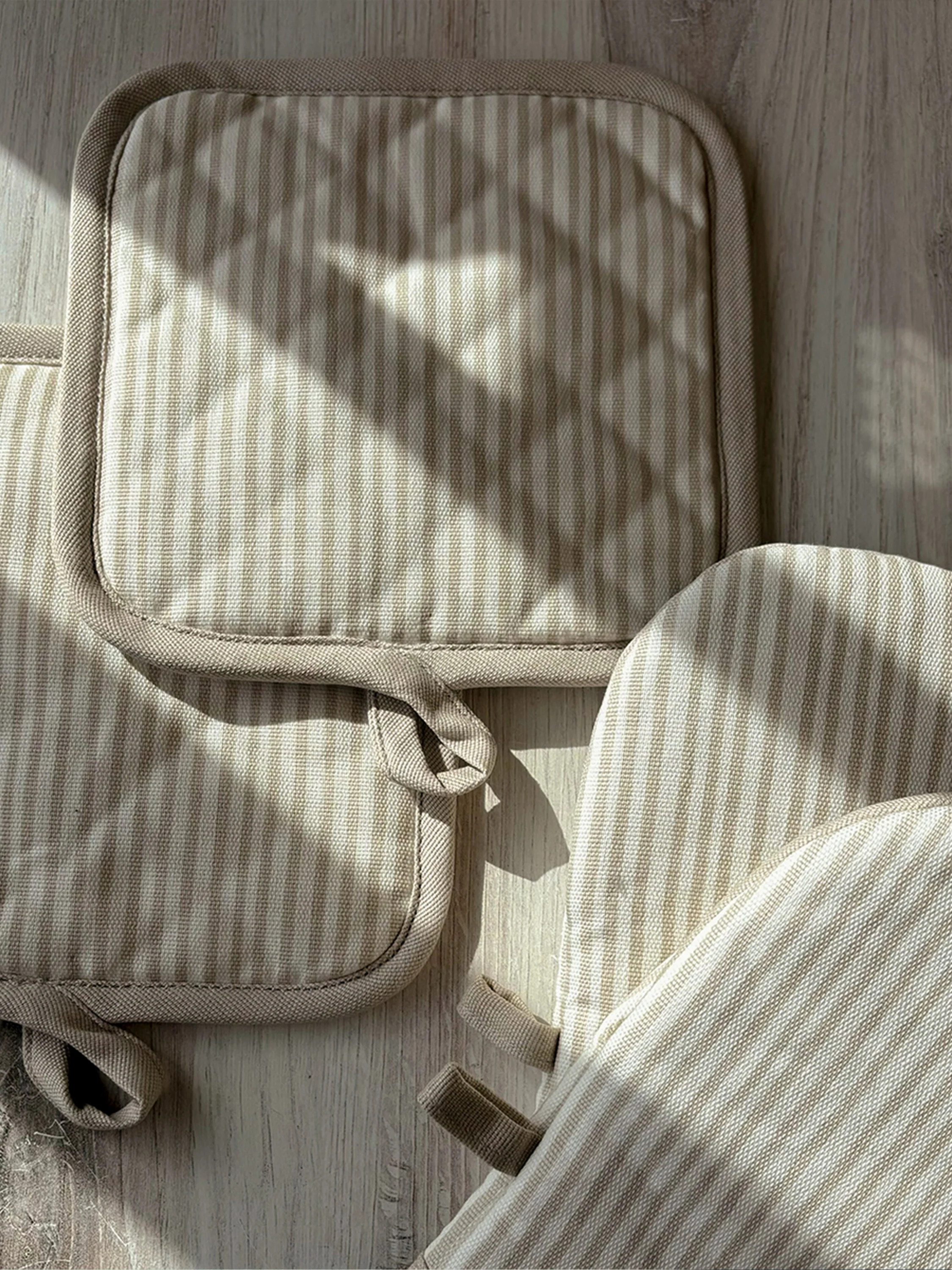 Tan Striped Pot Holder Set | Kitchen Essentials | Uncommon Lifestyle | Uncommon James