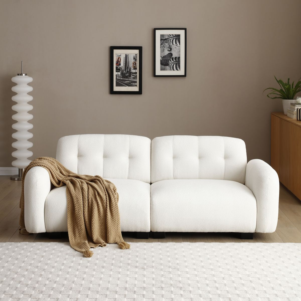 81"Cloud Sofa,Deep Seat Couch With Wooden Legs,3 Seater Sofa,Cloud Loveseat Lounge Sofa,Teddy Sof... | Target