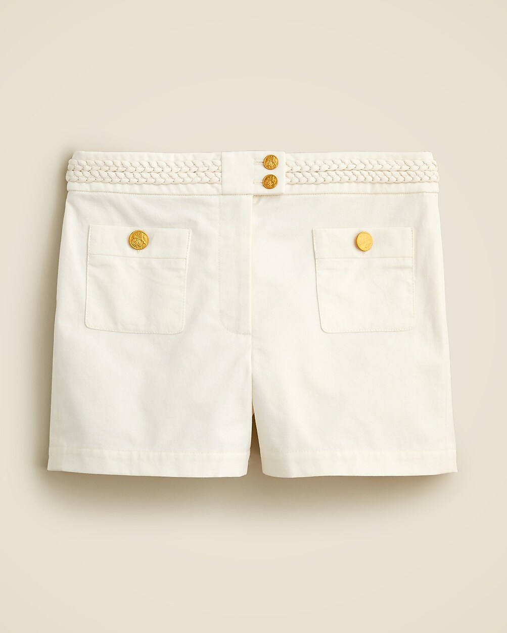 Cotton-blend mini short with braided trim | J. Crew US